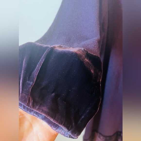 Boden Velvet Trimmed Plum Purple Scoop Neck Dress Size‎ 14 Cashmere Angora Blend - Picture 3 of 10